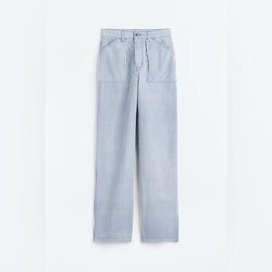 Blue and white denim striped pants